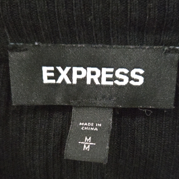 Express Sz Medium Women's Black Knit Blouse - Picture 2 of 7